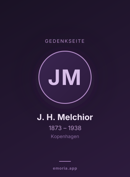 Gedenkportrait von J. H. Melchior