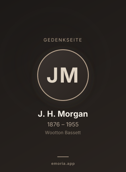 Gedenkportrait von J. H. Morgan