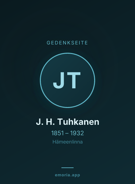 Gedenkportrait von J. H. Tuhkanen