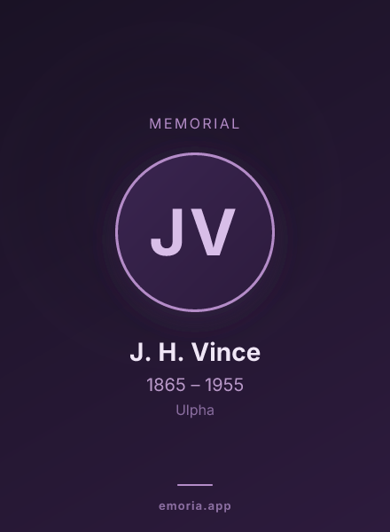 Memorial portrait of J. H. Vince