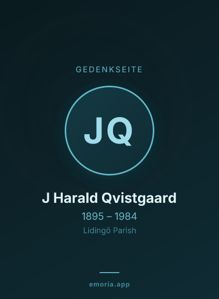 Gedenkportrait von J Harald Qvistgaard