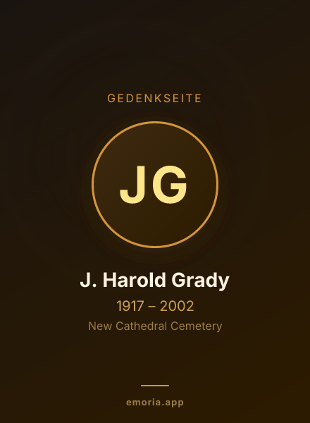 Gedenkportrait von J. Harold Grady