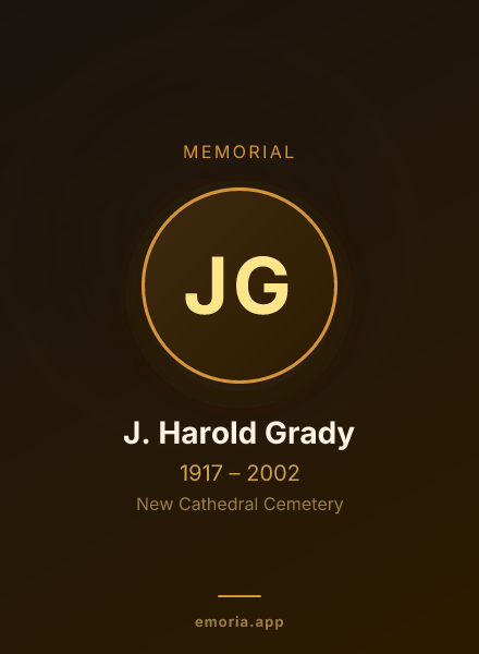 Memorial portrait of J. Harold Grady