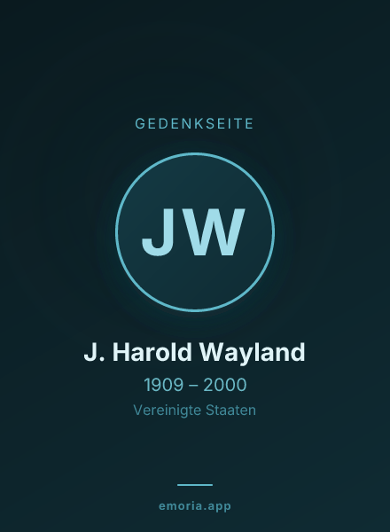 Gedenkportrait von J. Harold Wayland
