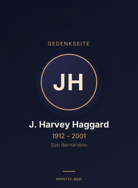 Gedenkportrait von J. Harvey Haggard