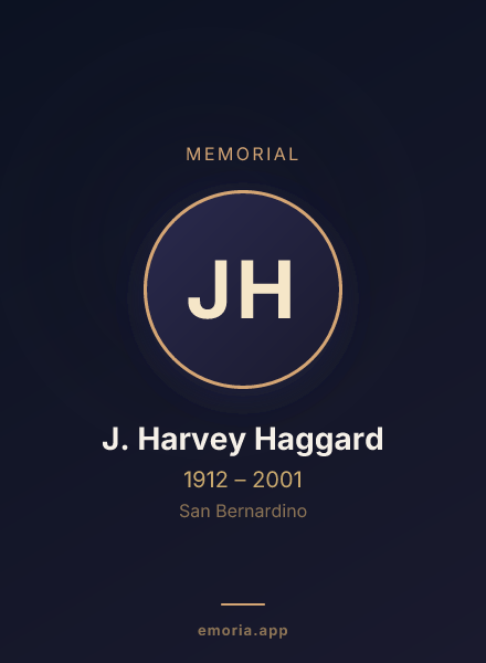 Memorial portrait of J. Harvey Haggard