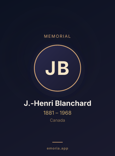 Memorial portrait of J.-Henri Blanchard