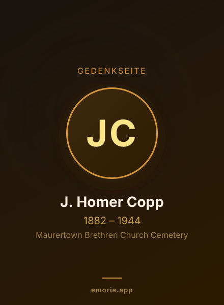 Gedenkportrait von J. Homer Copp