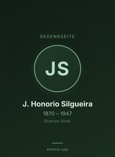 Gedenkportrait von J. Honorio Silgueira