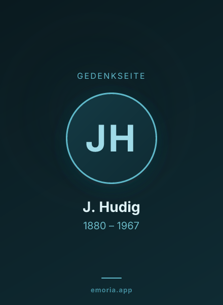 Gedenkportrait von J. Hudig