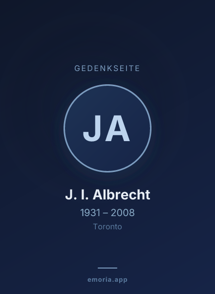 Gedenkportrait von J. I. Albrecht