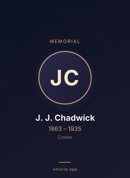 Memorial portrait of J. J. Chadwick
