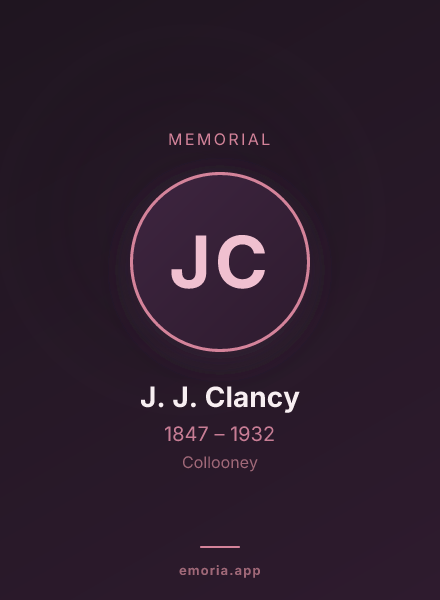 Memorial portrait of J. J. Clancy