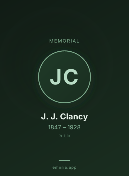 Memorial portrait of J. J. Clancy
