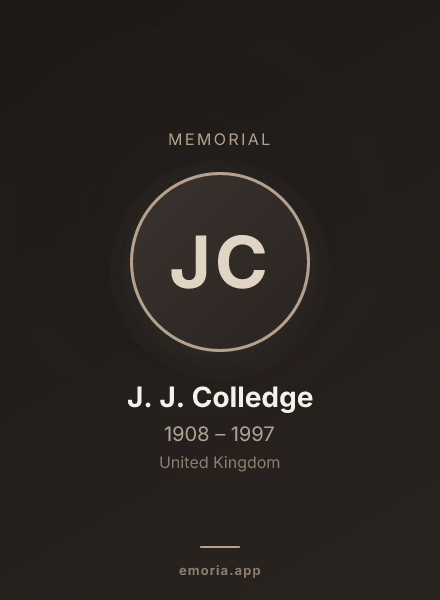 Memorial portrait of J. J. Colledge