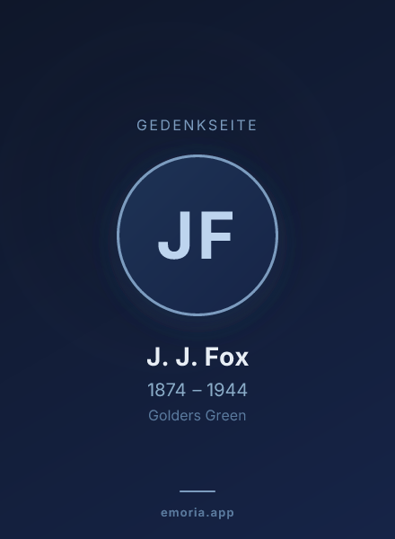 Gedenkportrait von J. J. Fox
