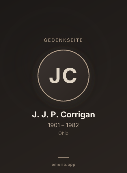 Gedenkportrait von J. J. P. Corrigan