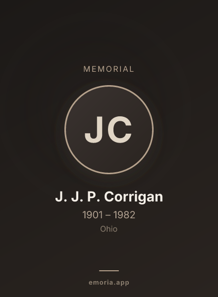 Memorial portrait of J. J. P. Corrigan