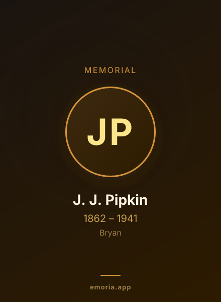 Memorial portrait of J. J. Pipkin