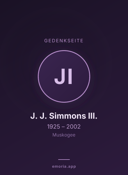 Gedenkportrait von J. J. Simmons III.
