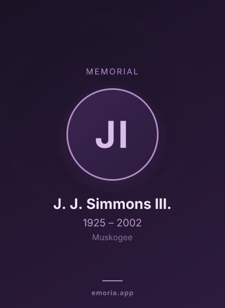 Memorial portrait of J. J. Simmons III.