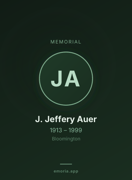 Memorial portrait of J. Jeffery Auer
