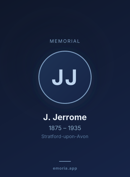 Memorial portrait of J. Jerrome