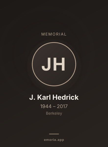 Memorial portrait of J. Karl Hedrick