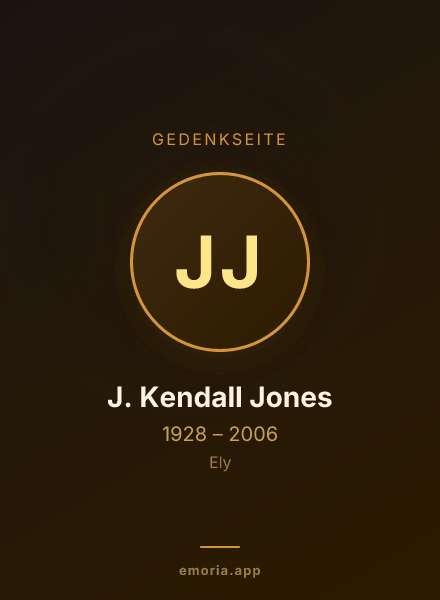 Gedenkportrait von J. Kendall Jones