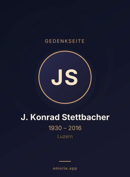 Gedenkportrait von J. Konrad Stettbacher