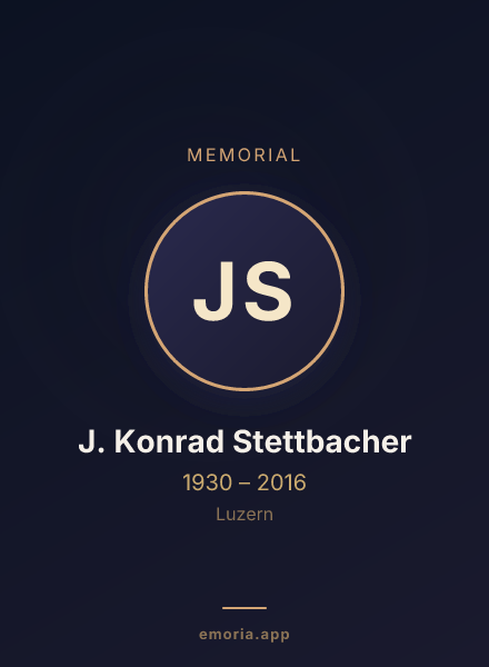 Memorial portrait of J. Konrad Stettbacher