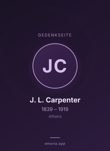 Gedenkportrait von J. L. Carpenter