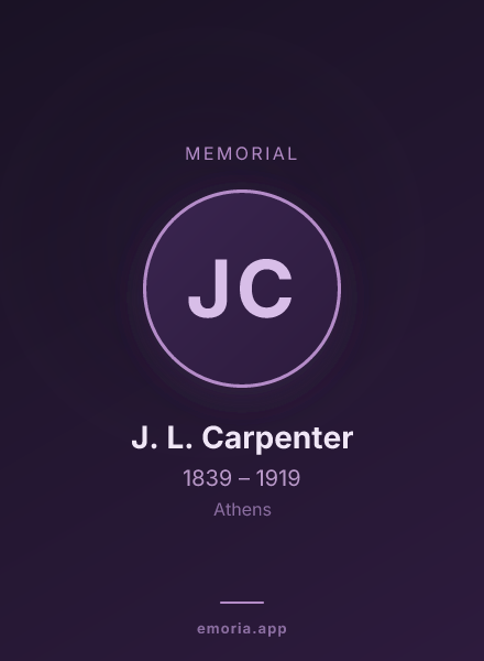 Memorial portrait of J. L. Carpenter