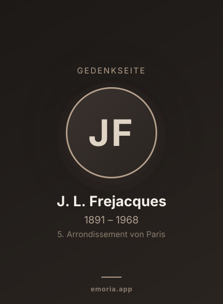 Gedenkportrait von J. L. Frejacques