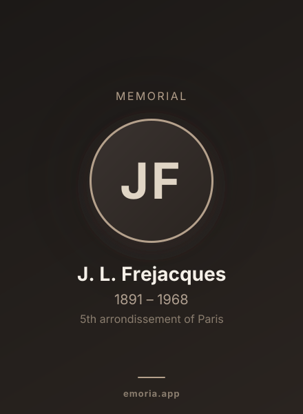 Memorial portrait of J. L. Frejacques