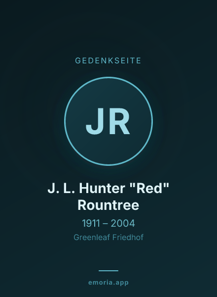 Gedenkportrait von J. L. Hunter "Red" Rountree