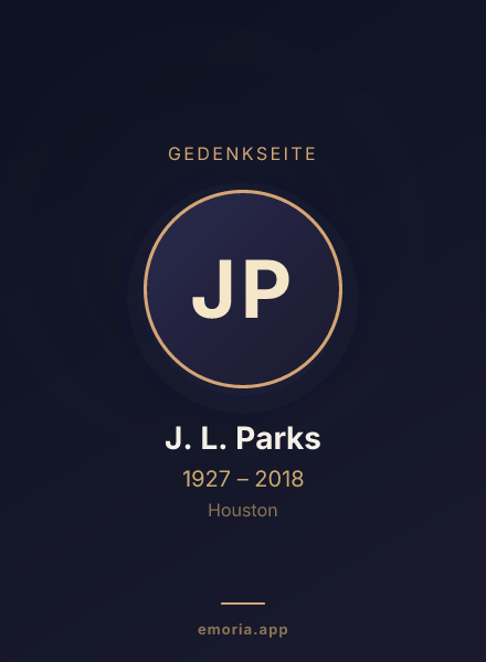 Gedenkportrait von J. L. Parks