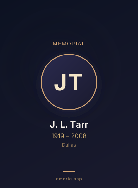 Memorial portrait of J. L. Tarr
