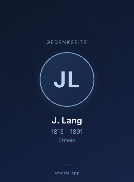 Gedenkportrait von J. Lang
