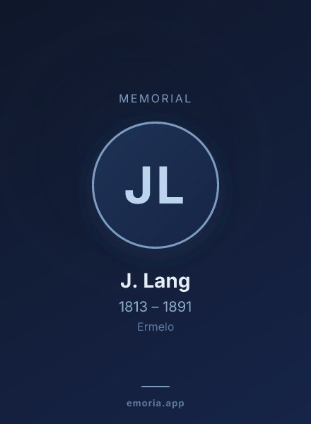 Memorial portrait of J. Lang