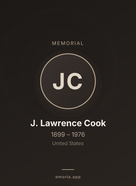 Memorial portrait of J. Lawrence Cook