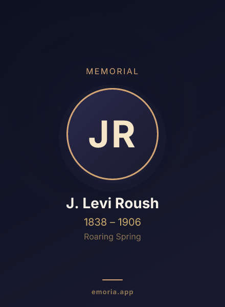 Memorial portrait of J. Levi Roush
