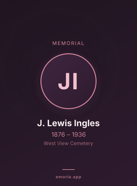 Memorial portrait of J. Lewis Ingles