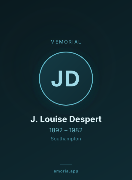 Memorial portrait of J. Louise Despert