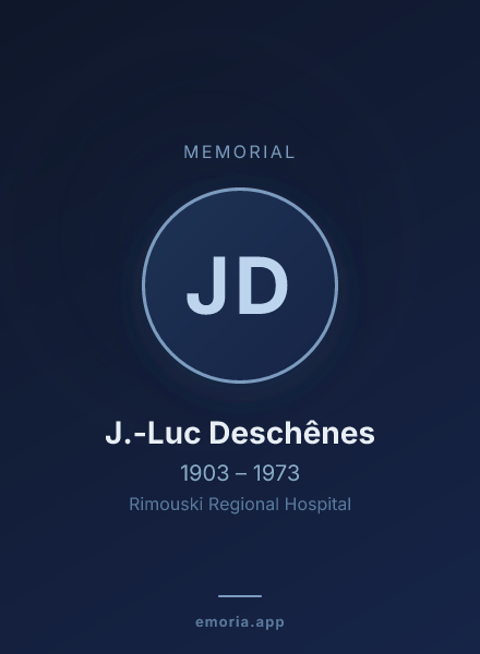 Memorial portrait of J.-Luc Deschênes