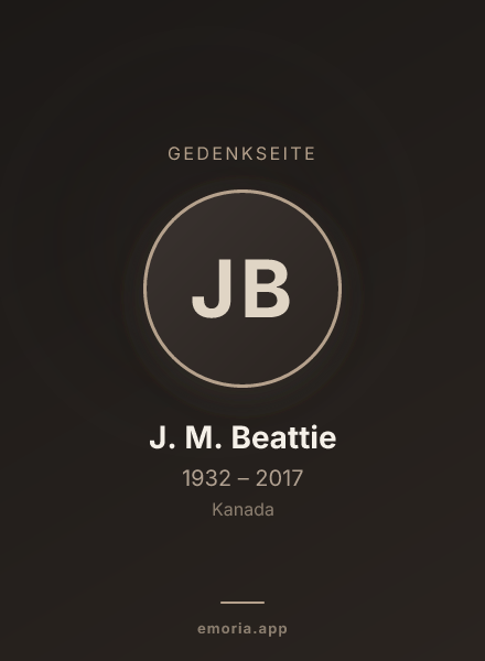 Gedenkportrait von J. M. Beattie