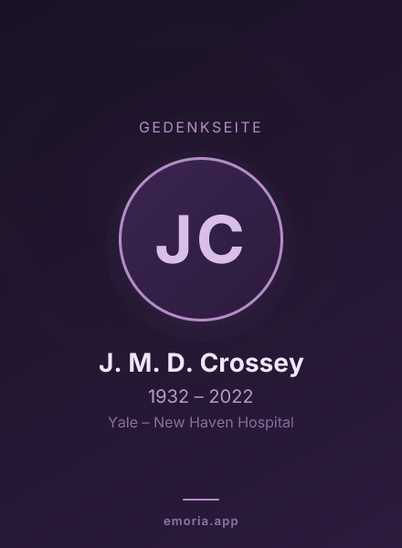Gedenkportrait von J. M. D. Crossey