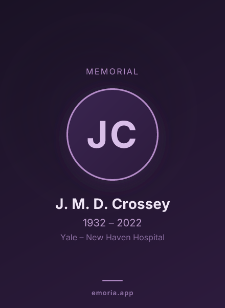 Memorial portrait of J. M. D. Crossey