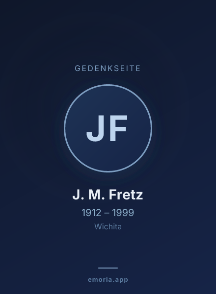 Gedenkportrait von J. M. Fretz