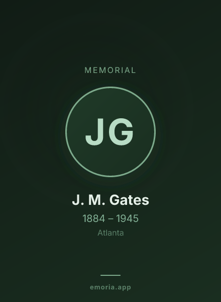 Memorial portrait of J. M. Gates